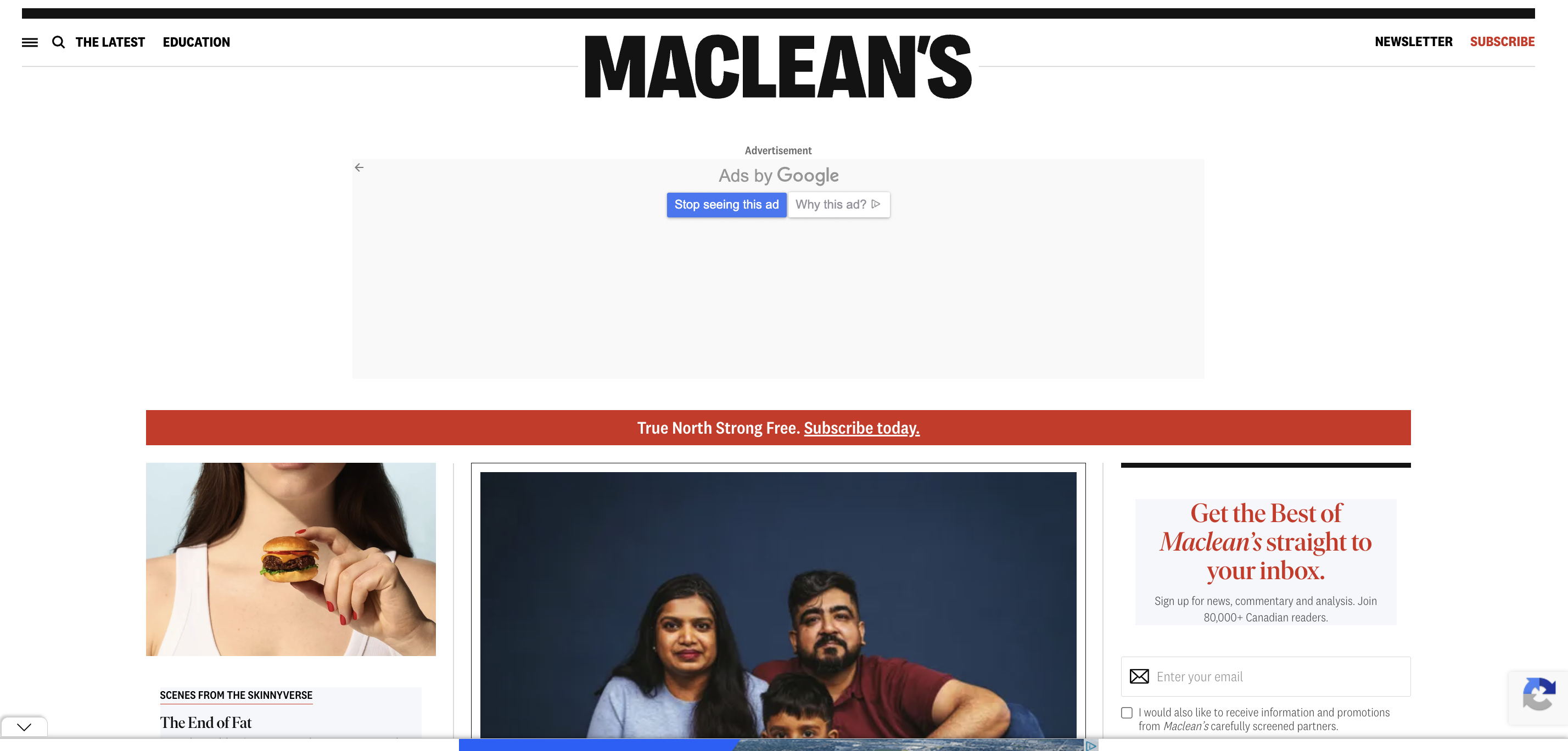 Maclean's homepage before